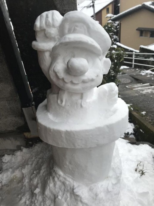 Вот что бывает, когда в Японии выпадает снег