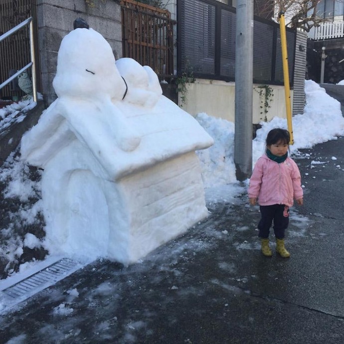 Вот что бывает, когда в Японии выпадает снег