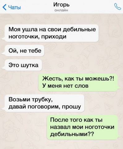Смешные переписки людей в парах