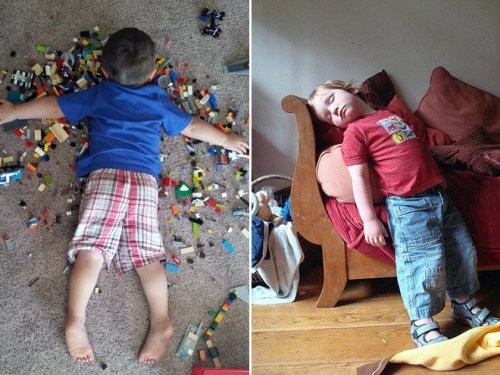 Когда детки хотят спать, им не важно, чем они до этого занимались и где, собственно, находятся