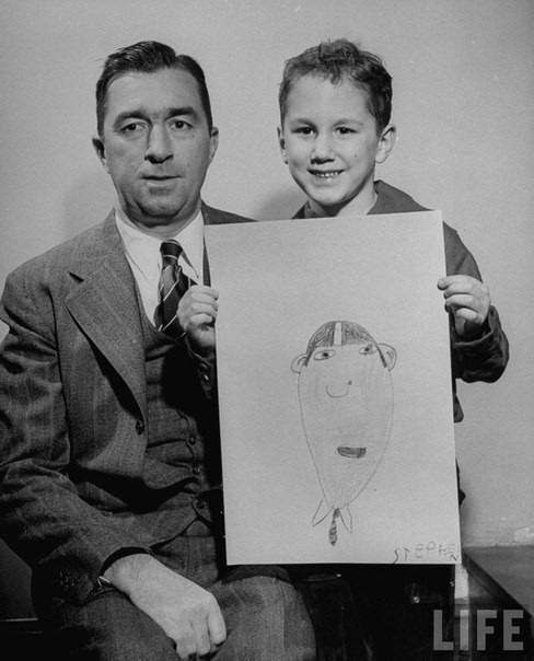 Серия портретов отцов, которых нарисовали их дети
